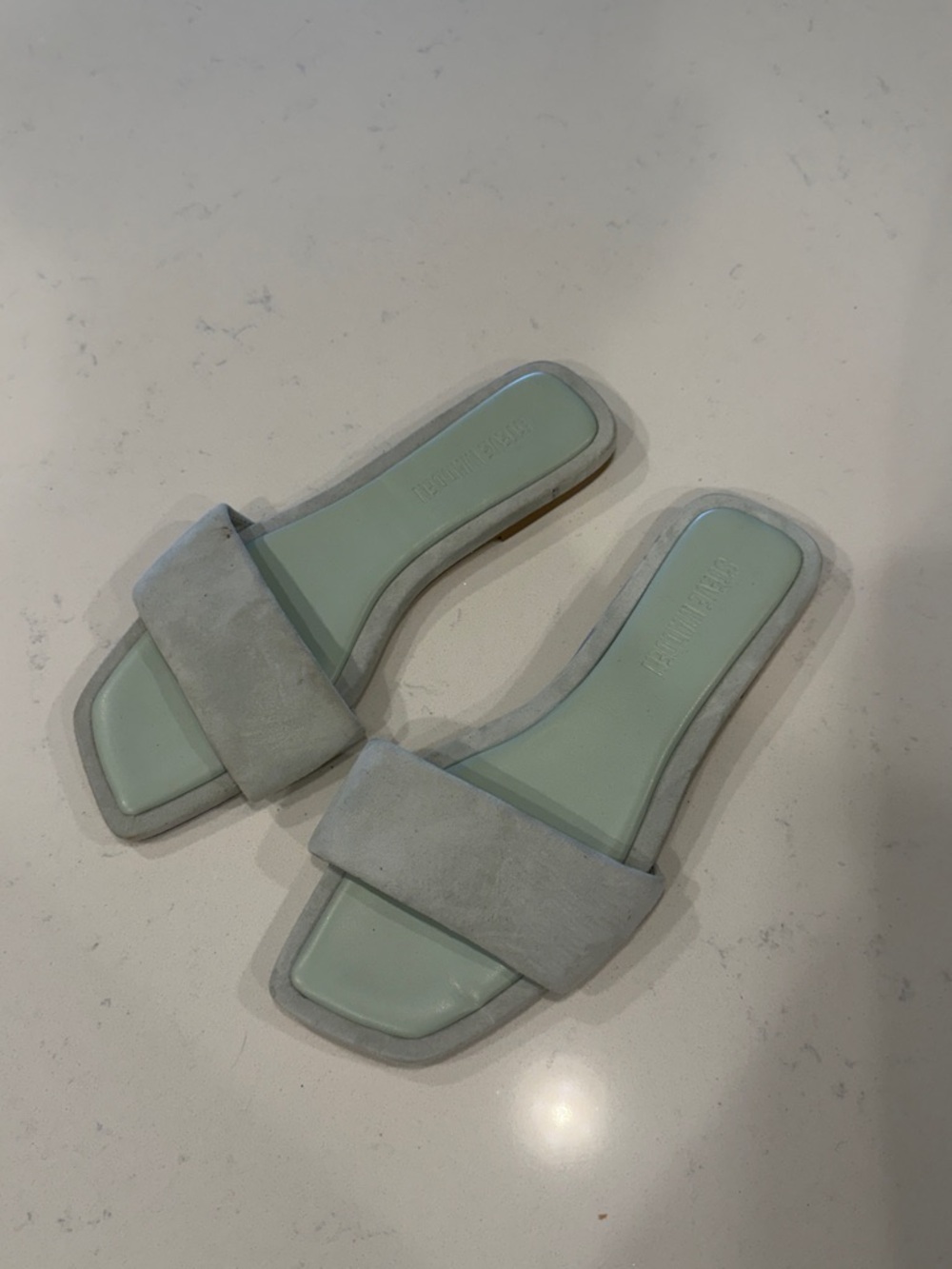 Women's Mint Slide Sandals - Soft Suede Strap Steve Madden 6.5